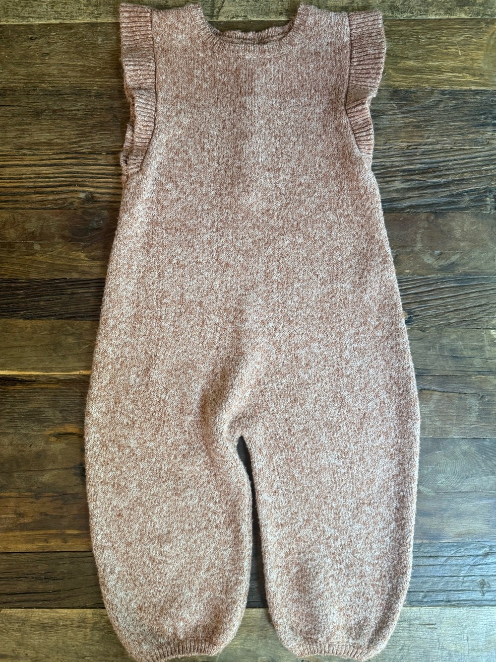 Quincy Mae Knit Romper in Dusty Rose